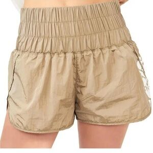 Free People The Way Home Logo Shorts in Mushroom Medium